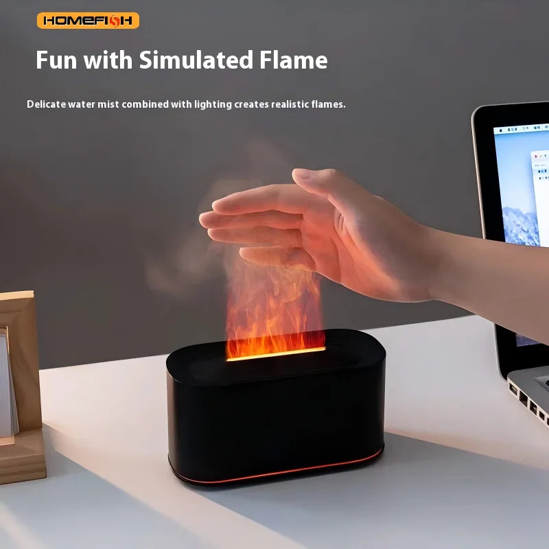 HOMEFISH 7-Color Aromatherapy Essential Oil Humidifier | Wood Grain