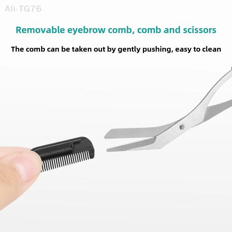 Stainless Steel Eyebrow Scissors with Comb | Brow Trimmer