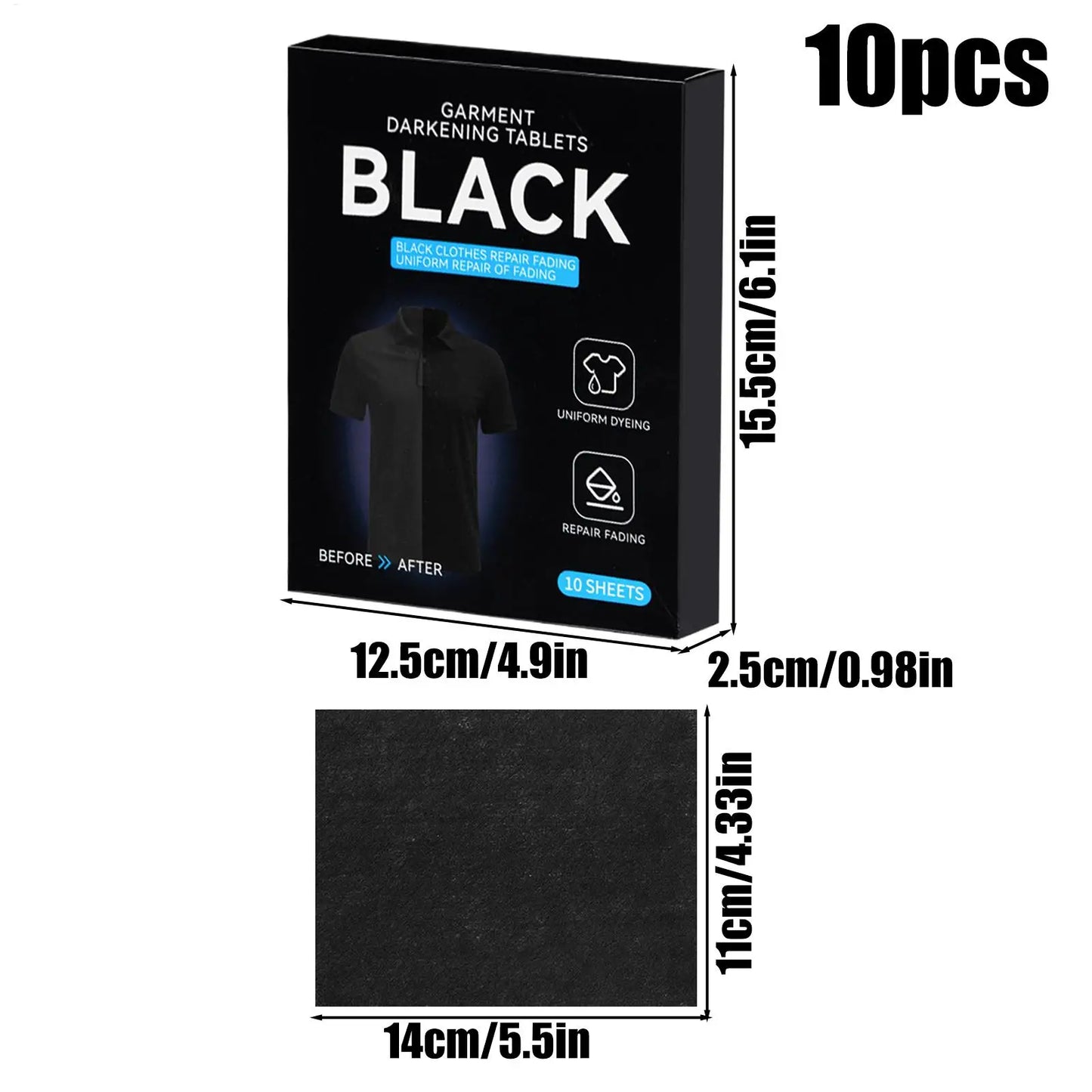 Fabric Dyes For Clothing Black Natural Laundry Supplies 10 Pieces Fabric Paint Dark Tablets For Cotton Linen Silk Wool T-Shirts Peaceful Pleasures Health and Wellness