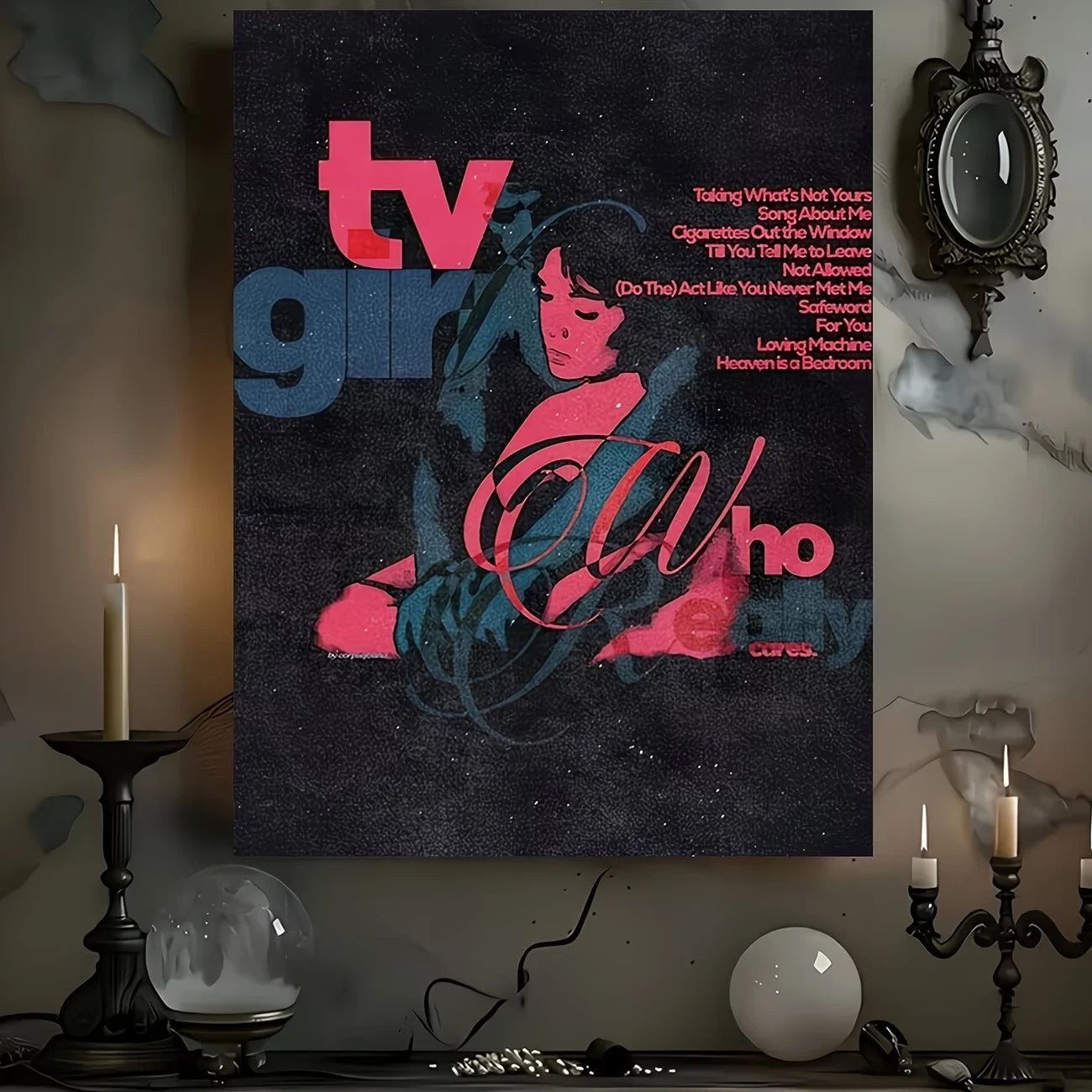 Retro Japanese Vintage TV Girl Canvas Wall Art Print Poster