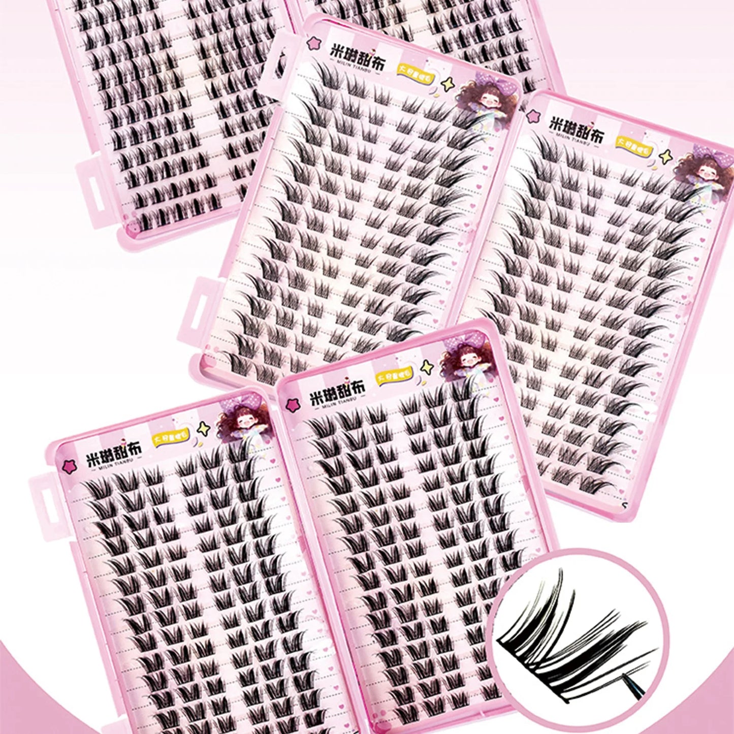 32 Rows Korean Style Fluffy Fairy Manga False Eyelashes Cluster Large Capacity Anime Cosplay Lashes Extension Perfect Eye Makeup Peaceful Pleasures Health and Wellness