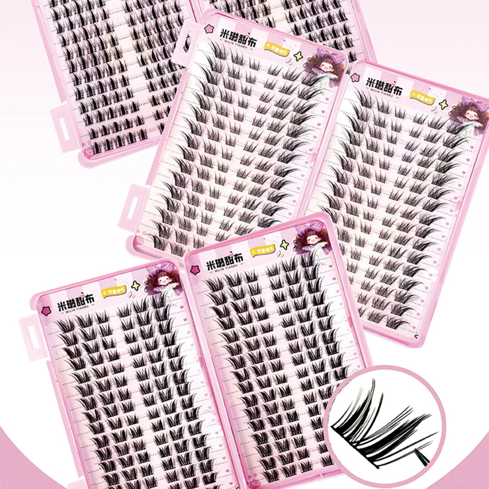 32 Rows Korean Style Fluffy Fairy Manga False Eyelashes Cluster Large Capacity Anime Cosplay Lashes Extension Perfect Eye Makeup Peaceful Pleasures Health and Wellness
