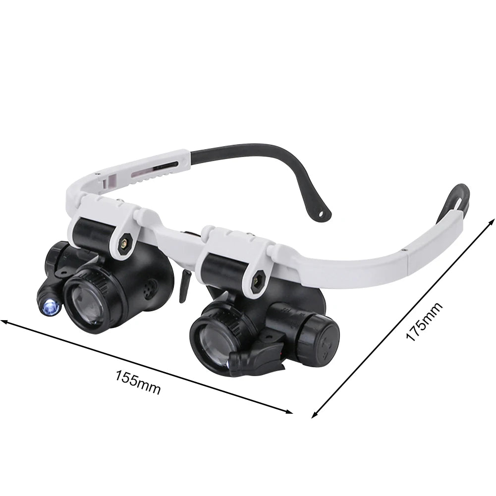 Head-Mounted Magnifier Glasses 8X/15X/23X with LED Lights Peaceful Pleasures Health and Wellness france