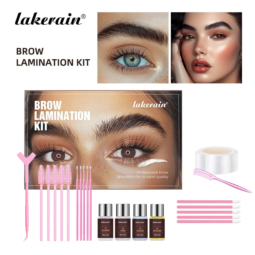 Semi-permanent Brow Lift Perming Brow Lamination Kit Professional With Cling Film Nutrition Keratin Perming Lotion For Home Use Peaceful Pleasures Health and Wellness as shown