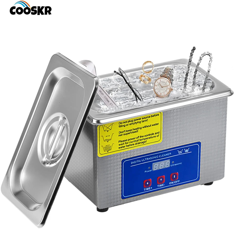 Ultrasonic Cleaner 40KHZ High Frequency Vibration Ultrasonic Washing Bath for Jewelry Watches Denture Glasses Ultrasonic Cleaner Peaceful Pleasures Health and Wellness
