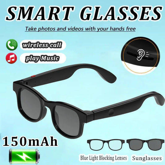 AI Smart Bluetooth Glasses Remote Control Touch Photo Camera Recording Translator Voice Assistant Adults Wireless Glasses 2026 Peaceful Pleasures Health and Wellness