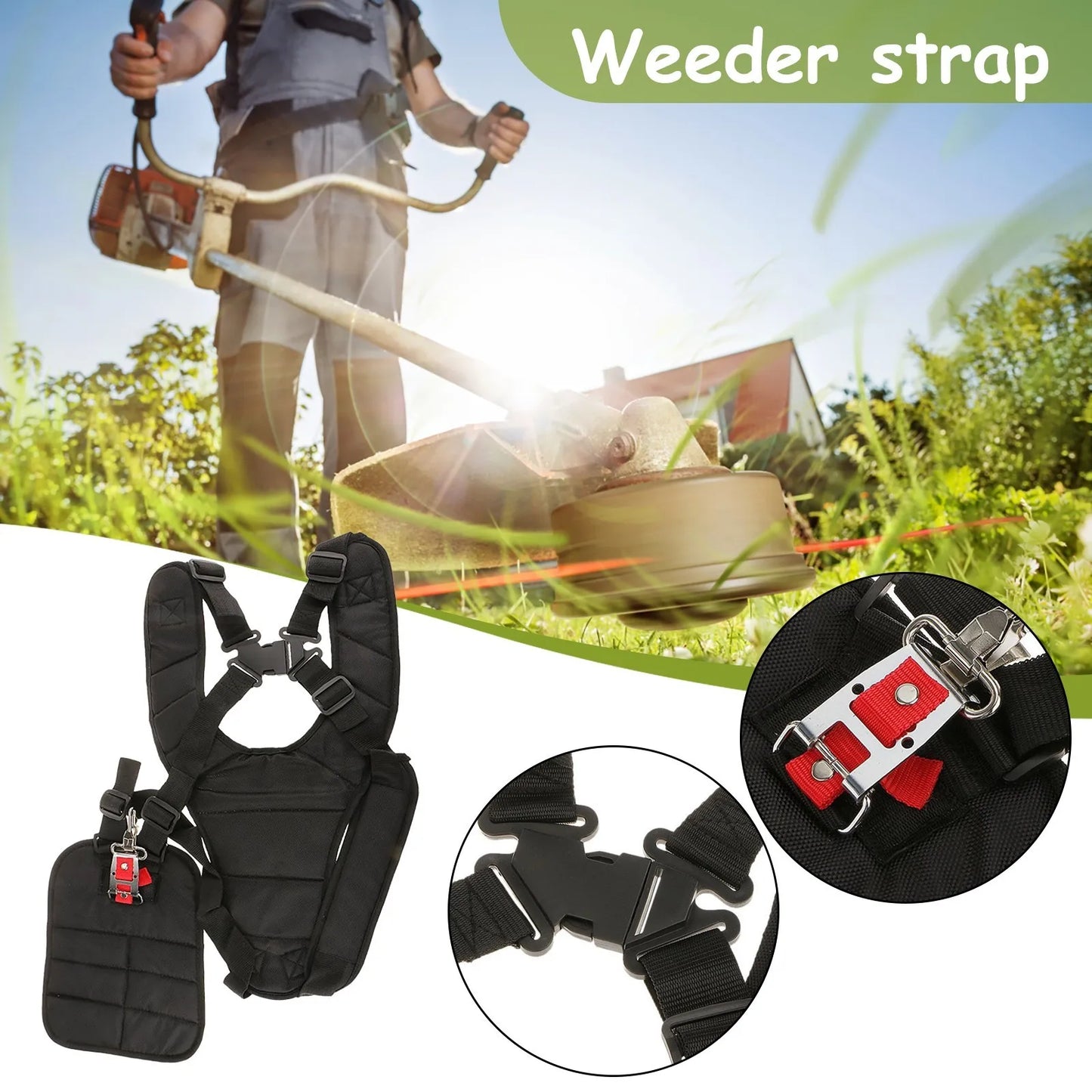Lawn Mower Strap Double Shoulder Strap Harness Universal Strimmer Padded Belt Adjustable Lawn Mower Band For Brushcutter Peaceful Pleasures Health and Wellness