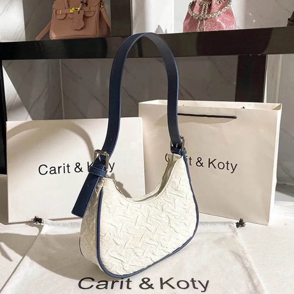 Original design advanced sense this year's popular pleated bag female summer niche design crescent bag underarm bag shoulder Peaceful Pleasures Health and Wellness