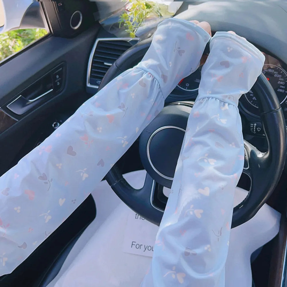UPF 50+ Ice Silk Cooling Arm Sleeves – UV Sun Protection