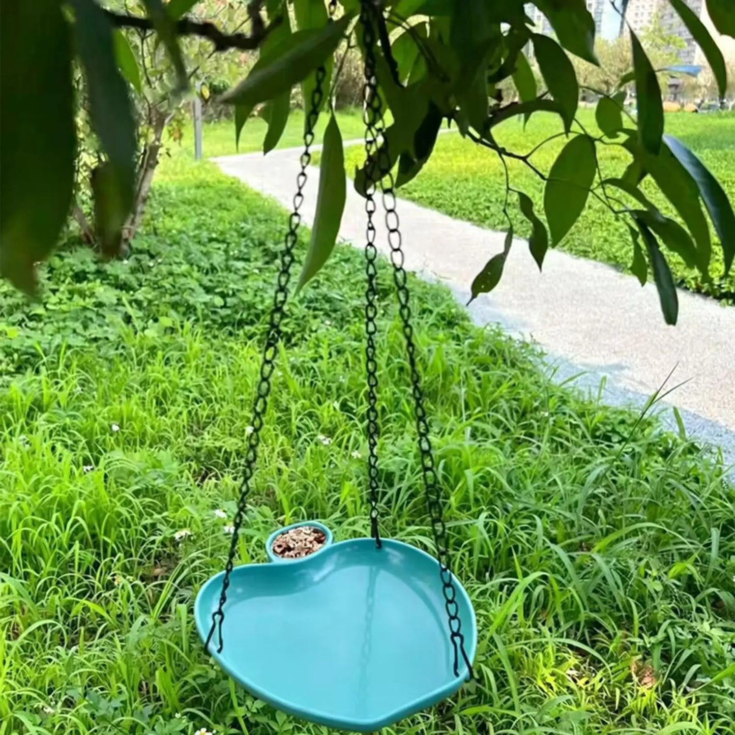 2-in-1 Hanging Bird Feeder & Bath Tray with Hook Chain
