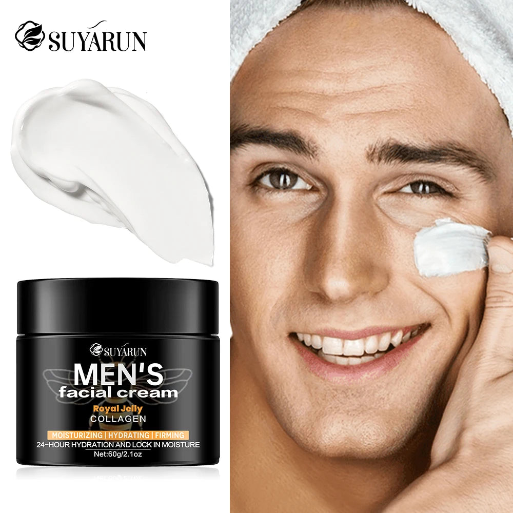 SUYARUN Royal Jelly Cream for Men Anti-Aging Anti-Wrinkle Hydrating Moisturizing Oil for skin day. and night Peaceful Pleasures Health and Wellness