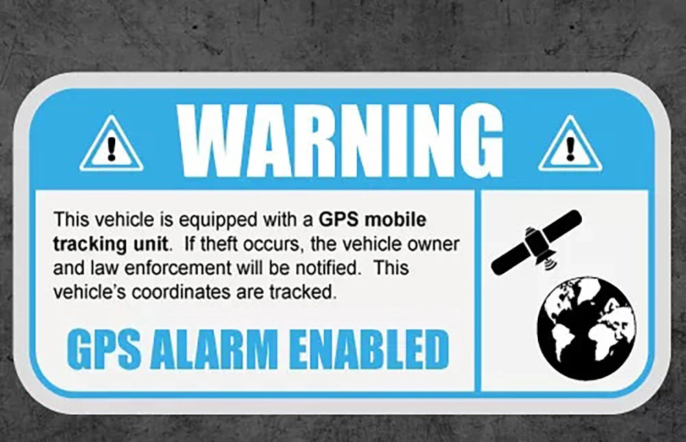 4-Pack GPS Security Warning Vinyl Stickers | Anti-Theft Decals