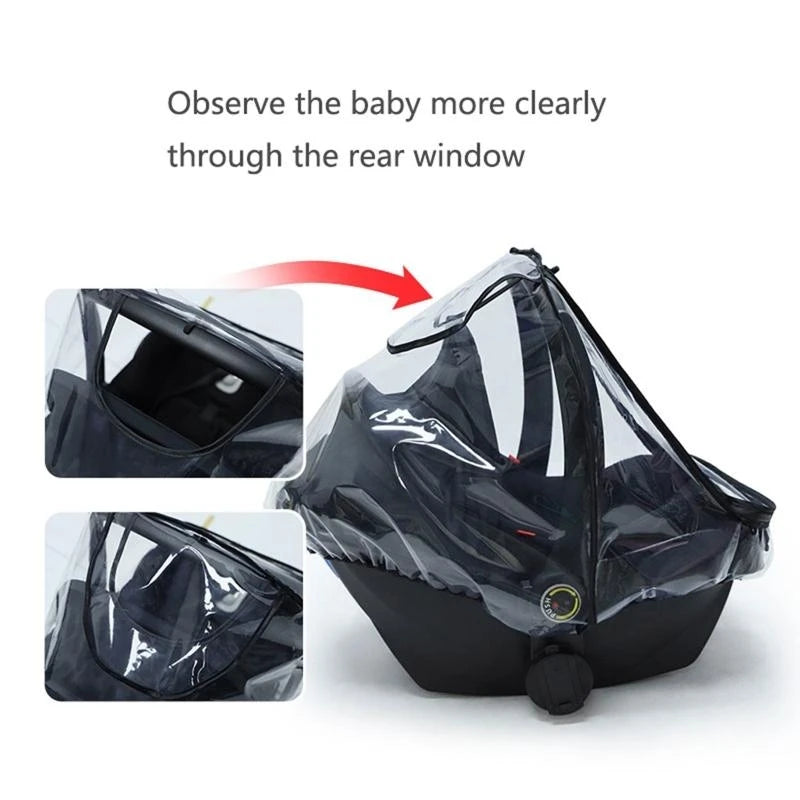 EVA Stroller Rain Cover – Waterproof Windproof Clear Baby Shield