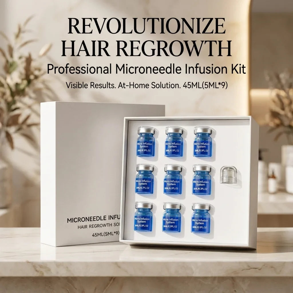 Microneedle Hair Growth Kit – Scalp Serum & Needle Head 9×5ml