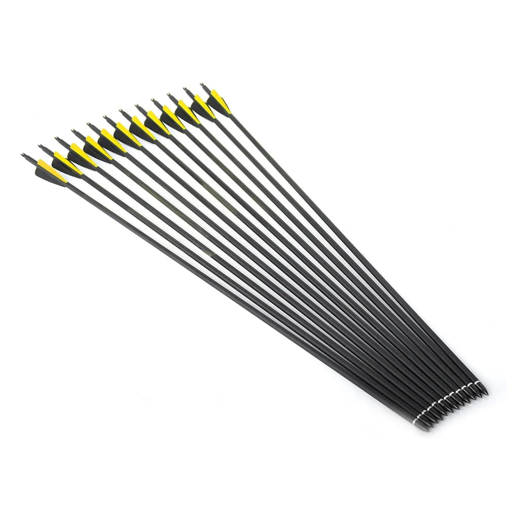 6 Mixed Carbon Arrow 23 28 29 30 Spine 500 Replaceable Arrowhead