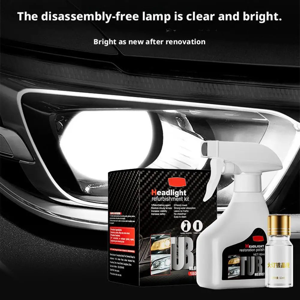 Car Headlights Restoration Kit Headlight Polisher Chemical Brightener Restorer Polishing Paste Set Car Headlamps Wax Sanding Peaceful Pleasures Health and Wellness