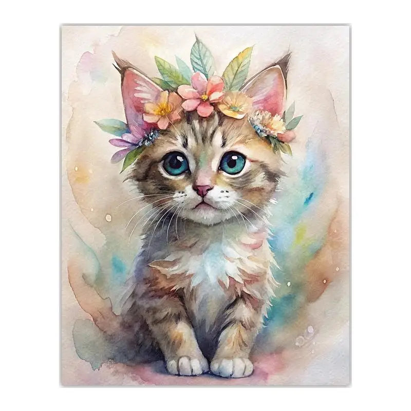 Woodland Animal Floral Wreath Canvas Print | Nursery Wall Art Canvas Wall Art Print Peaceful Pleasures Health and Wellness 06 50x70cm NoFrame China Mainland