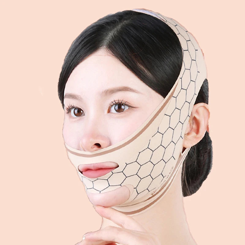 Chin Cheek Slimming Bandage V Shape Line Lifting Mask Elastic Polyester Face Mask Beauty Health Anti Wrinkle Strap Band Sleeping Peaceful Pleasures Health and Wellness A2
