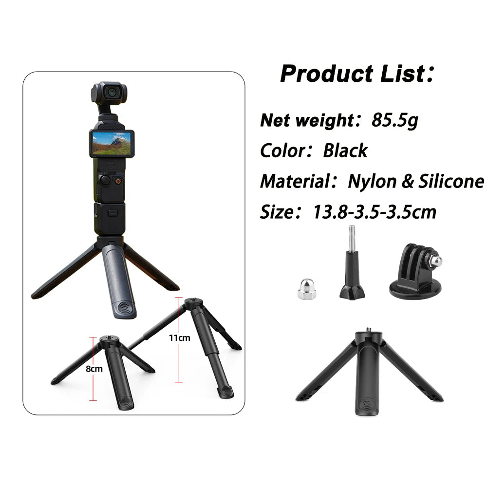 Selfie Stick Tripod For DJI Action 5 Pro 4/Osmo 360/Pocket 3/4/Insta360 Ace Pro 2,Camera Live Streaming Photography Accessories Peaceful Pleasures Health and Wellness Tripod C