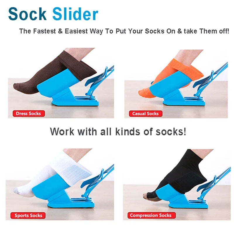 1 PC Flexible Sock Stocking Aid Injuries Supplies Elderly Helper Wearing Sock Aids Unique Cradle Design Portable Plastic System Peaceful Pleasures Health and Wellness