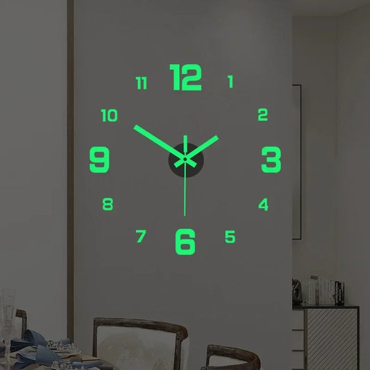 Luminous Decoration Digital Wall Clock Homes DIY Watches Frameless Decoration for Bedroom Families Living Room Stereo Led Peaceful Pleasures Health and Wellness