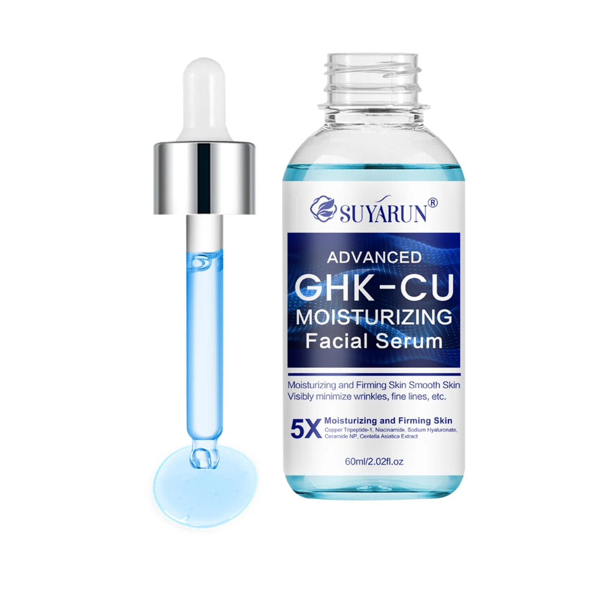 SUYARUN GHK-CU serum - Anti-aging facial moisturizer, firming and moisturizing for all skin types, suitable for men and women. Peaceful Pleasures Health and Wellness 60ml