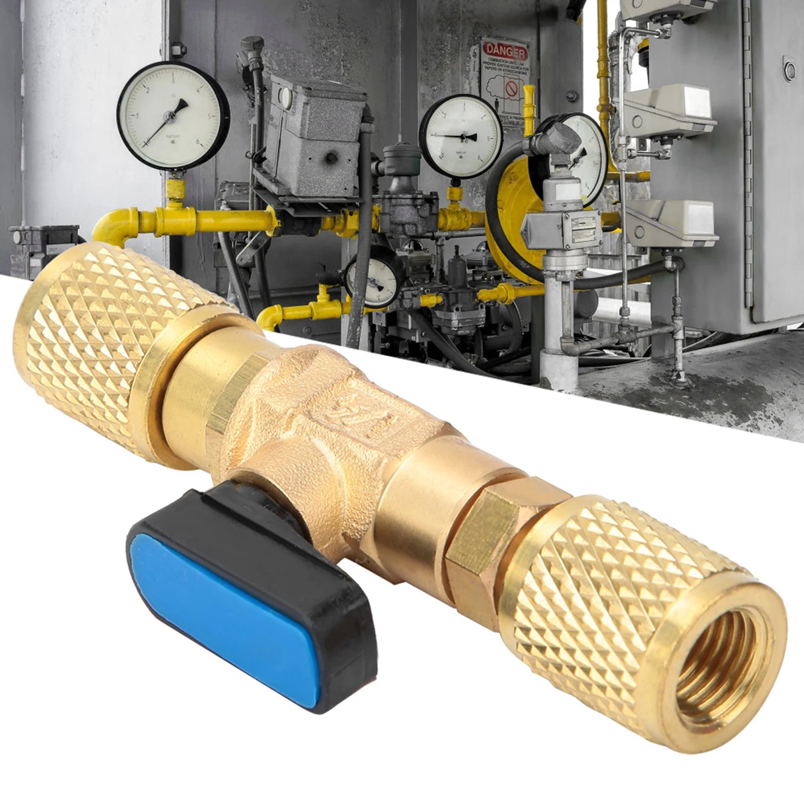 Ball Valve Refrigeration Ball Valve Connector Brass Refrigeration Ball Valve Adapter Refrigerant Ball Valve Connector G1/4'' Peaceful Pleasures Health and Wellness
