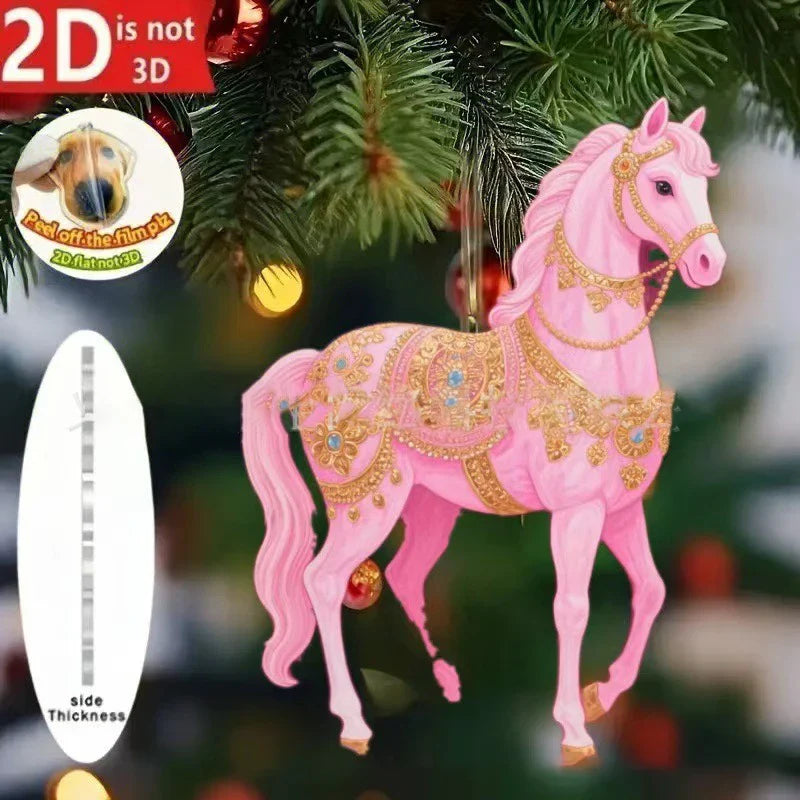 Golden Acrylic Horse Keychain Pendant – Car & Bag Charm Gift