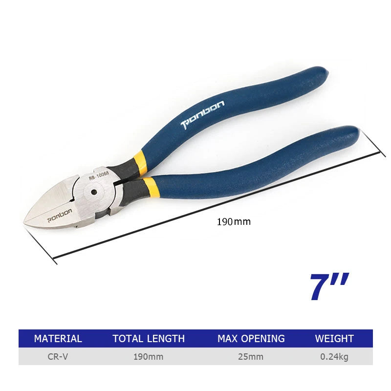 5/6/7 Inch Diagonal Cutting Pliers – Wire Stripper & Side Cutter Peaceful Pleasures Health and Wellness 7 Inch