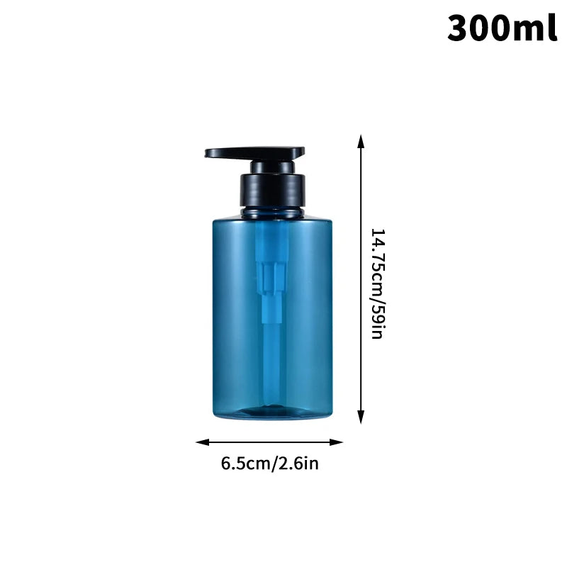 300/500ml Shampoo Hand Soap Dispenser Empty Pump Bottles Dispenser Lotion Dispenser Liquid Travel Containers Bath Accessory Peaceful Pleasures Health and Wellness 300ml Blue