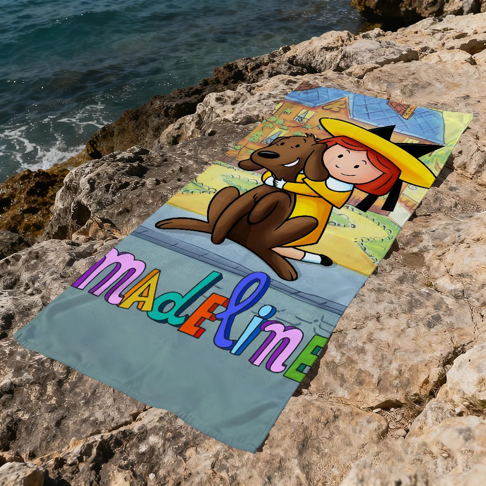 Madeline Cartoon Quick-Dry Beach Towel | Pool, Gym & Travel Quick-Dry Beach Towel Peaceful Pleasures Health and Wellness