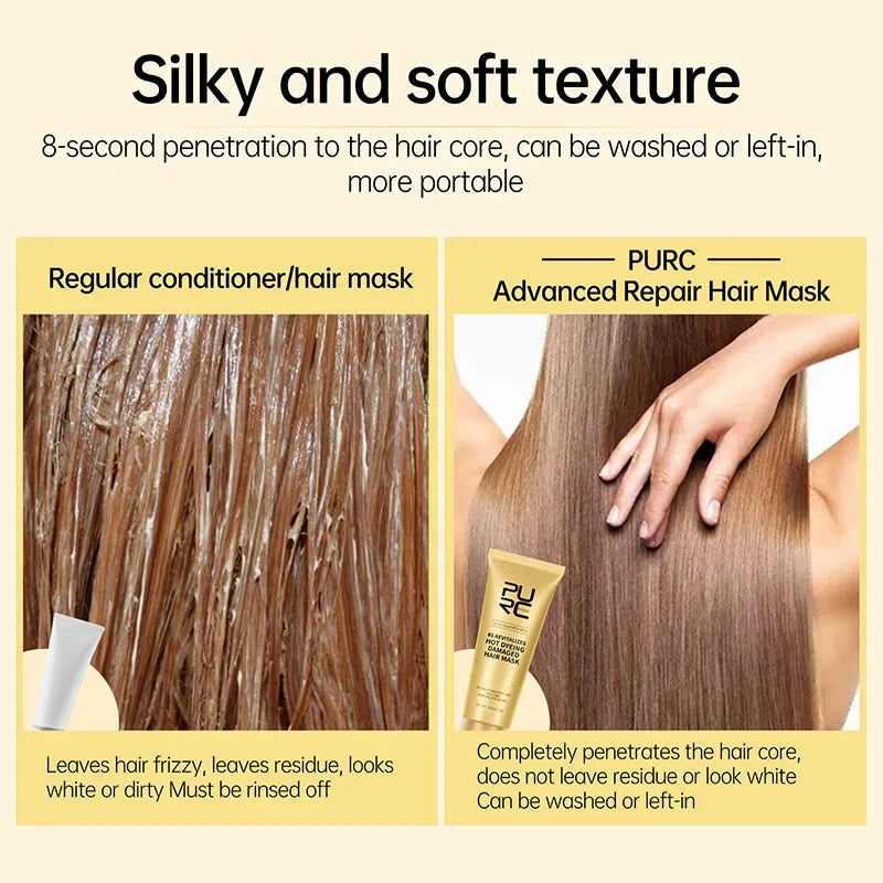 PURC 8 Second Keratin Hair Mask Set – Smoothing & Shine