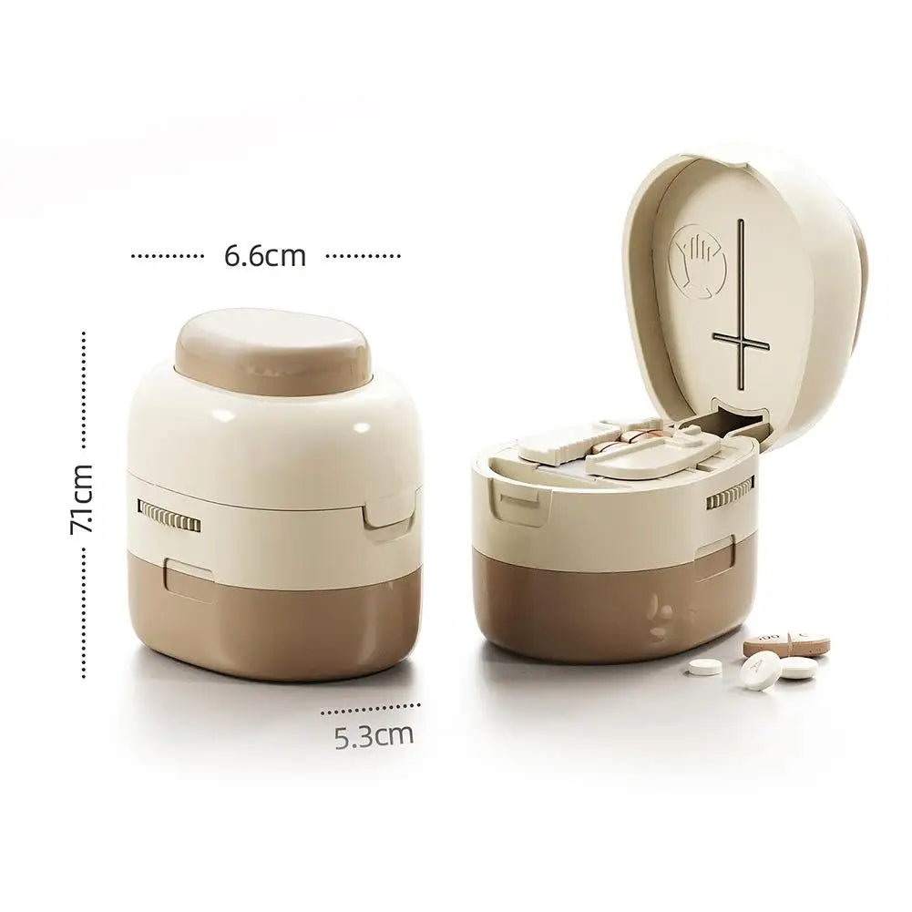 2-in-1 Pill Cutter & Portable Storage Box | Tablet Organizer
