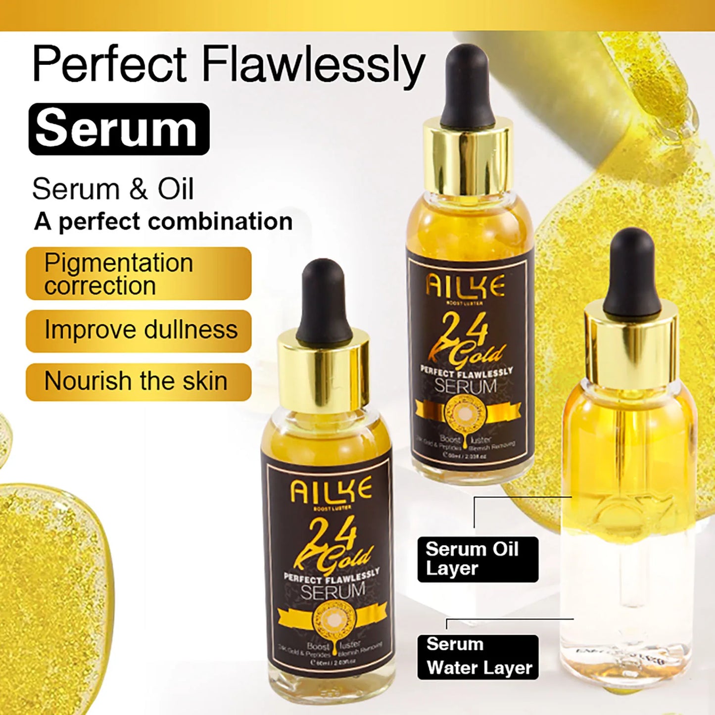 AILKE 24K Gold Skin Care Set – Brighten & Moisturize All Skin
