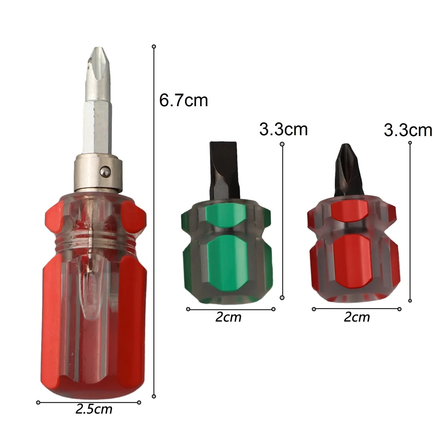 Mini Slotted Screwdriver Portable Short Flat Head Cross-head 2-in-1