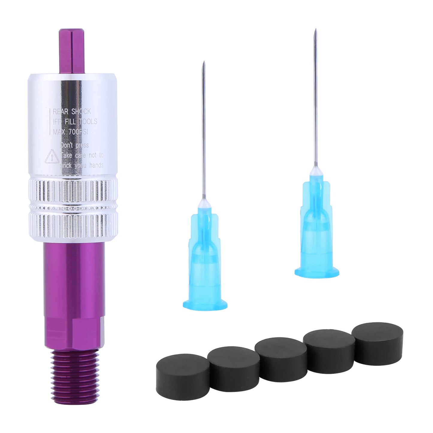 Bike Rear Shock IFP Needle Charging Adapter MAX 700PSI with Needles Rubbers Cover Compatible for FOXRP2/RP23 CCDB X-Fusion Peaceful Pleasures Health and Wellness Tool body