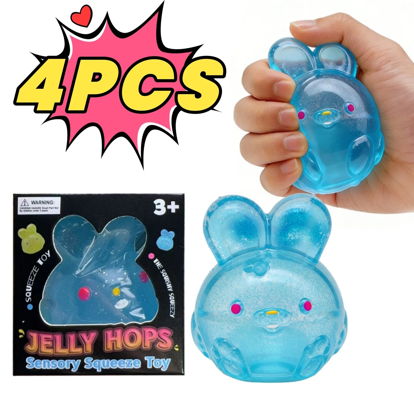 Kawaii Rabbit Squeeze Sensory Toy | Squishy Ball for Kids & Adults