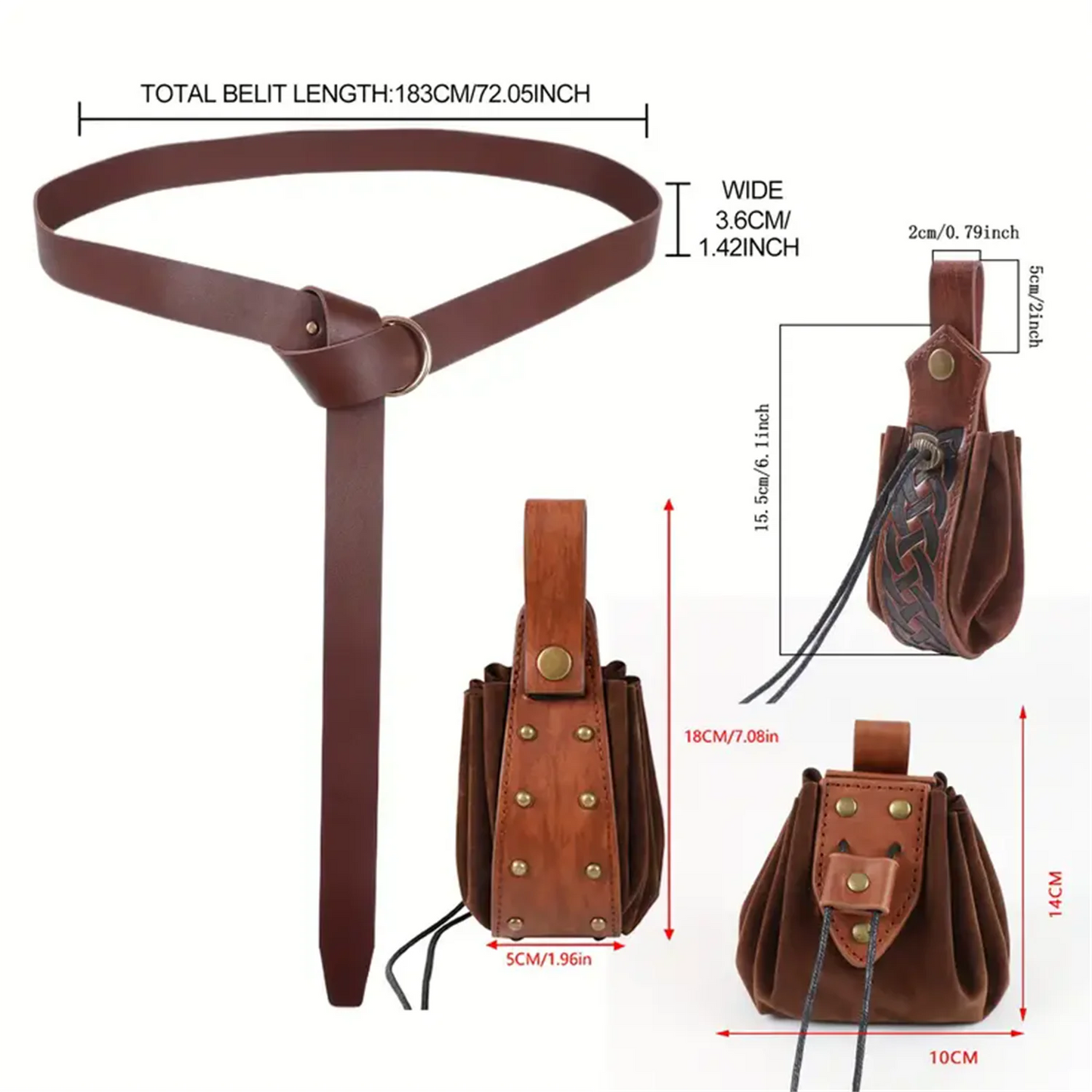 Medieval Retro Waist Bag Viking Hanging Belt Coin Purse Knight Fanny