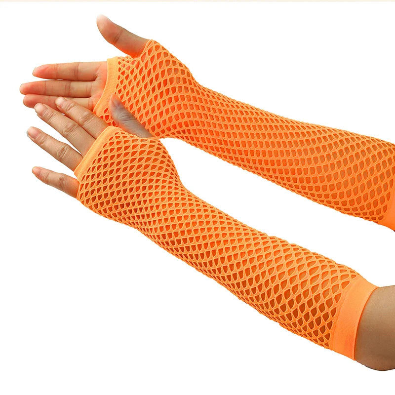 Women's Long Fingerless Fishnet Gloves | Punk Rock Arm Warmers
