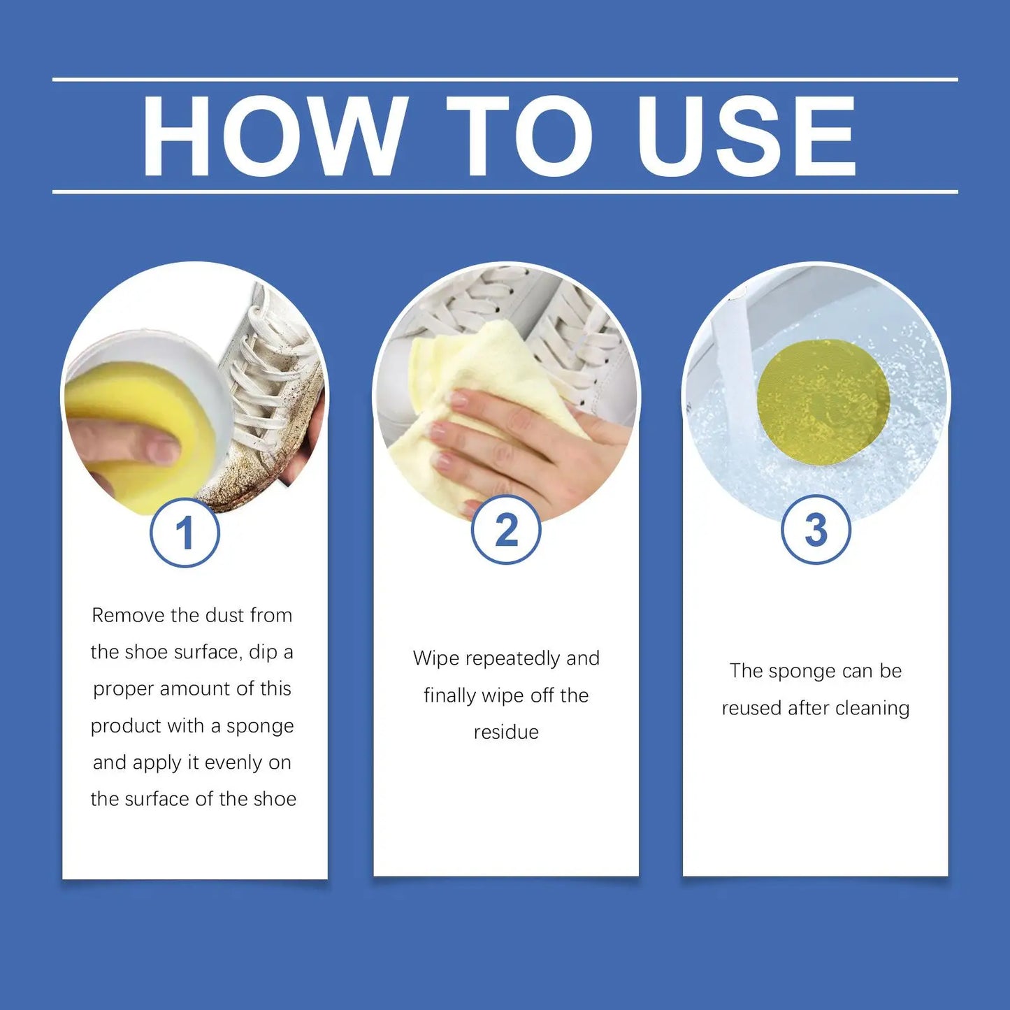 White Shoe Cleaning Cream with Sponge | Whitening & Brightening
