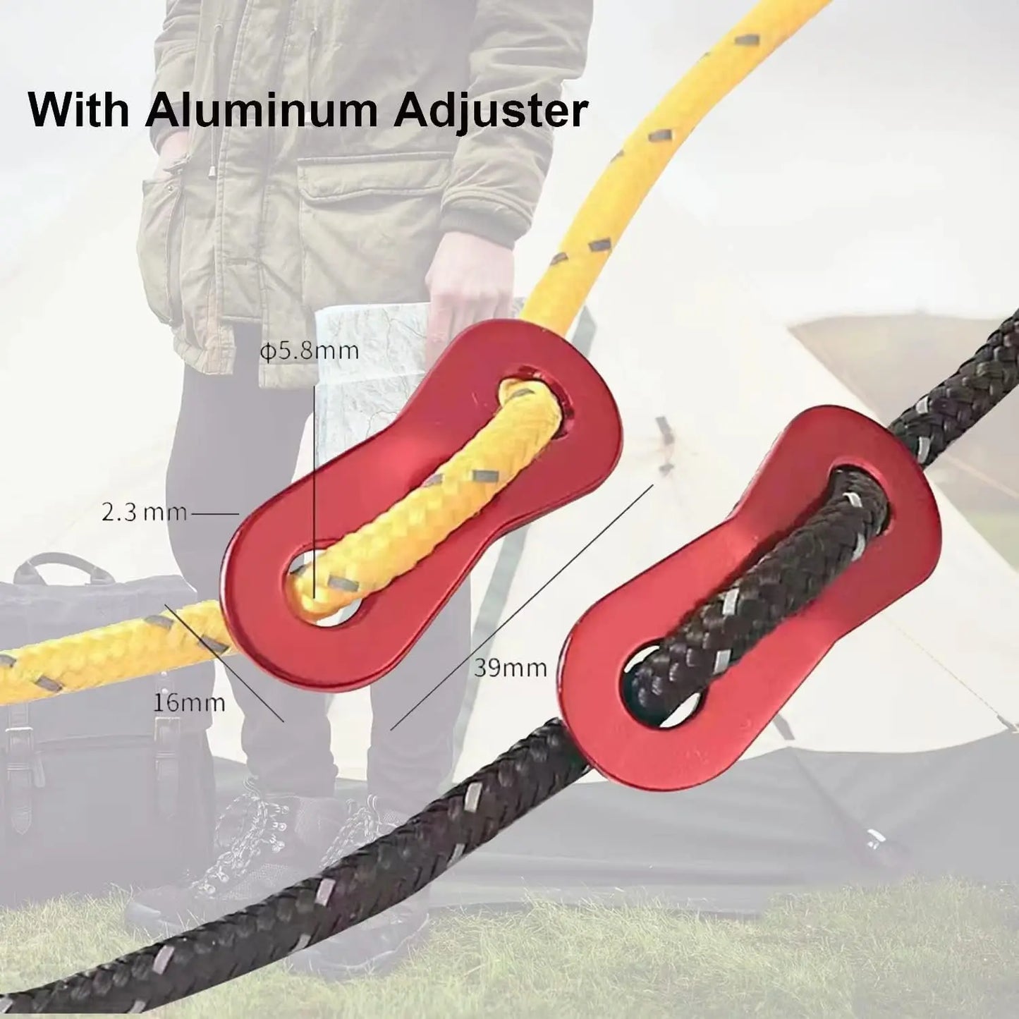 4M Durable Tent Rope Luminous High Reflective Tent Rope with Buckle Multi-Function Sturdy Tent Rope for Outdoor/Beach/Camping ﻿ Peaceful Pleasures Health and Wellness