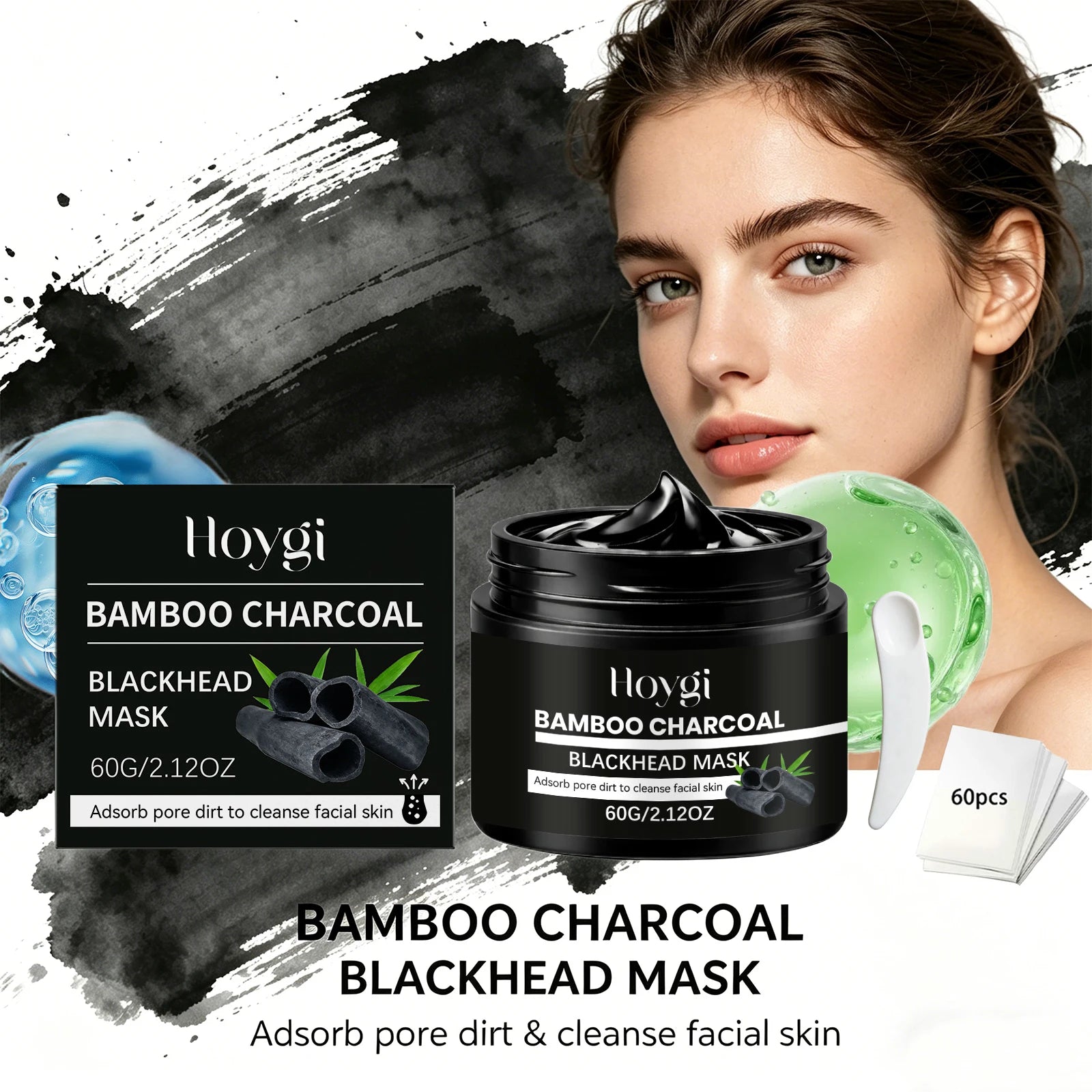 Bamboo Charcoal Blackhead Remover Mask Deep Cleansing Peel off Mask for Nose & Face Gently Removes Blackheads Smooth Skin Care Peaceful Pleasures Health and Wellness