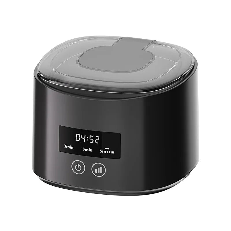 USB Rechargeable 50KHZ Ultrasonic Braces Cleaning Machine Multi-Function Invisible Retainer Denture Cleaner for Oral Care Peaceful Pleasures Health and Wellness plastic material B