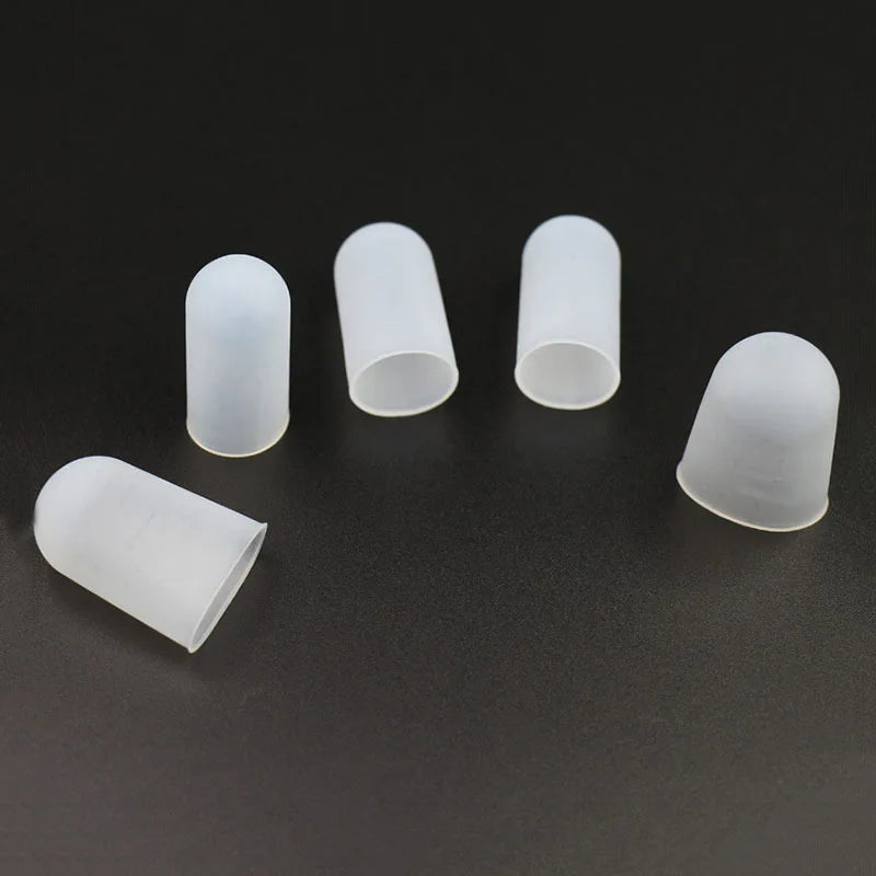5Pcs Thickened Silicone Finger Protection Cover Heat-insulating High-temperature Resistant Anti-slip Finger Cover Peaceful Pleasures Health and Wellness White
