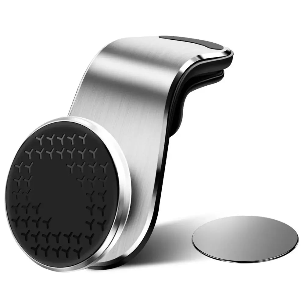 Magnetic Car Phone Holder Stand Air Vent Magnet Car Mount GPS Smartphone Mobile Support In Car Bracket for iPhone Samsung Xiaomi Peaceful Pleasures Health and Wellness Silver Rotate Holder
