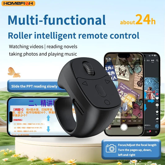 Bluetooth Finger Scrolling Ring Remote – Phone Page Turner