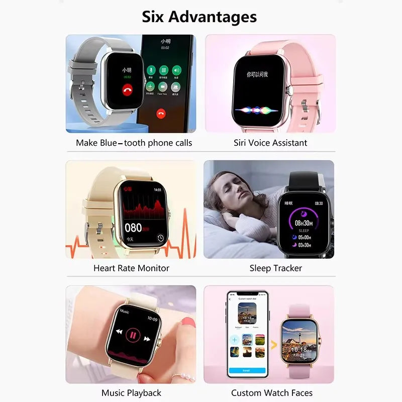 2025 Men Smart Watch Fitness Clock Sports Heart Monitor Smartwatch Bluetooth Call Music Playback 1.83'' Wrist Watches for Women Peaceful Pleasures Health and Wellness