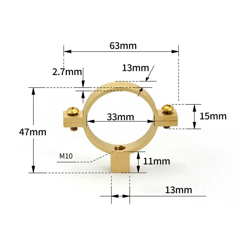 15-40MM OD Tube Brass M10 Pipe Clamp Durable Bracket Hanger Fixation Support for Water Gas Plumbing Hardware Peaceful Pleasures Health and Wellness 35mm