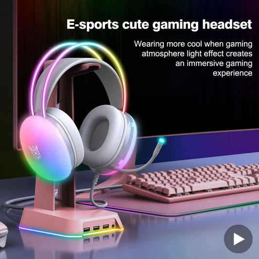 AyeBeau RGB Wired Gaming Headset with Mic – PC & Phone Wired Gaming Headset Oasis Select
