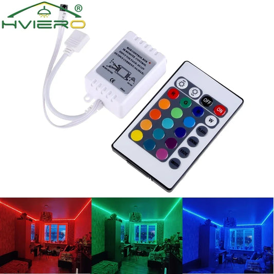 24-Key IR Remote RGB LED Strip Controller 12V Dimmer RGB LED Controller Oasis Select